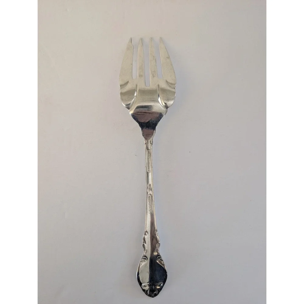 International Silver Holmes & Edwards Silver Fashion Large Serving Fork 8.75
